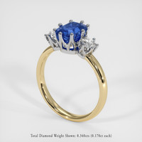 2.11 Ct. Blue Sapphire Ring, 18K White & Yellow 2