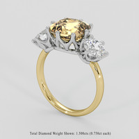 2.99 Ct. Yellow Tourmaline Ring, 18K White & Yellow 2