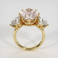 12.15 Ct. Peach Morganite Ring, 10K Yellow Gold 3