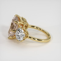 12.15 Ct. Peach Morganite Ring, 10K Yellow Gold 4