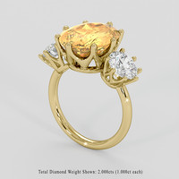 6.95 Ct. Yellowish Orange Hessonite Garnet Ring, 10K Yellow Gold 2