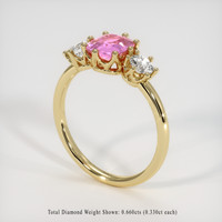2.08 Ct. Pink Sapphire Ring, 10K Yellow Gold 2