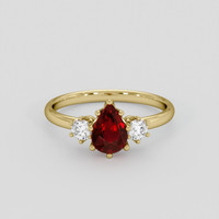 1.04 Ct. Ruby Ring, 10K Yellow Gold 1