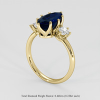 3.53 Ct. Blue Sapphire Ring, 14K Yellow Gold 2