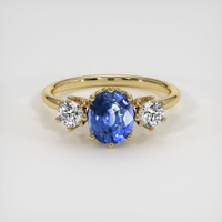 1.48 Ct. Blue Sapphire Ring, 14K Yellow Gold 1