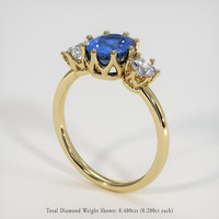 1.48 Ct. Blue Sapphire Ring, 14K Yellow Gold 2