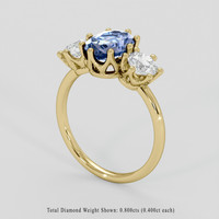 1.97 Ct. Bi Color / Parti Sapphire Ring, 14K Yellow Gold 2