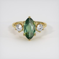2.33 Ct. Green Sapphire Ring, 14K Yellow Gold 1