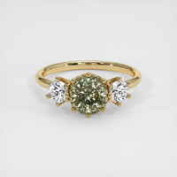 2.92 Ct. Greenish Brown Sapphire Ring, 14K Yellow Gold 1