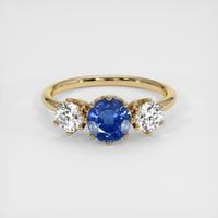 1.24 Ct. Blue Sapphire Ring, 18K Yellow Gold 1