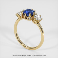 1.24 Ct. Blue Sapphire Ring, 18K Yellow Gold 2