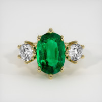 4.54 Ct. Emerald Ring, 18K Yellow Gold 1