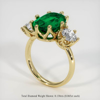 4.54 Ct. Emerald Ring, 18K Yellow Gold 2