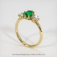 0.72 Ct. Emerald Ring, 18K Yellow Gold 2