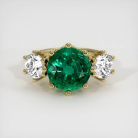 3.85 Ct. Emerald Ring, 18K Yellow Gold 1