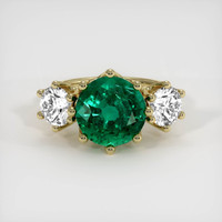 3.85 Ct. Emerald Ring, 18K Yellow Gold 1