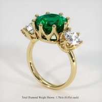 3.85 Ct. Emerald Ring, 18K Yellow Gold 2