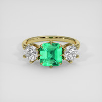 1.57 Ct. Emerald Ring, 18K Yellow Gold 1