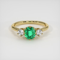 1.07 Ct. Emerald Ring, 18K Yellow Gold 1