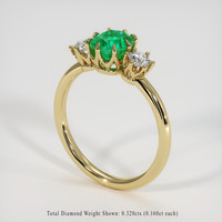 1.07 Ct. Emerald Ring, 18K Yellow Gold 2