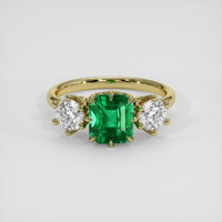1.43 Ct. Emerald Ring, 18K Yellow Gold 1