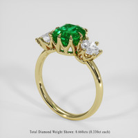 1.43 Ct. Emerald Ring, 18K Yellow Gold 2
