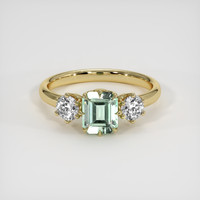 0.73 Ct. Emerald Ring, 18K Yellow Gold 1