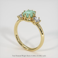 0.73 Ct. Emerald Ring, 18K Yellow Gold 2