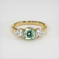 0.71 Ct. Emerald Ring, 18K Yellow Gold 1
