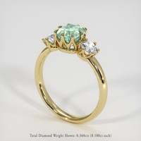 0.71 Ct. Emerald Ring, 18K Yellow Gold 2