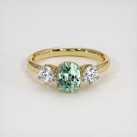 0.66 Ct. Emerald Ring, 18K Yellow Gold 1