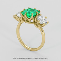 2.09 Ct. Emerald Ring, 18K Yellow Gold 2