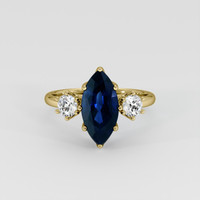3.53 Ct. Blue Sapphire Ring, 18K Yellow Gold 1