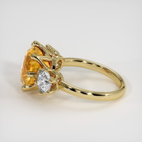 4.07 Ct. Orangish Yellow Sapphire Ring, 18K Yellow Gold 4