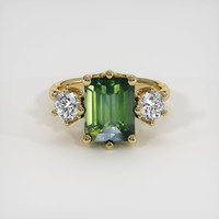 5.05 Ct. Green Sapphire Ring, 18K Yellow Gold 1