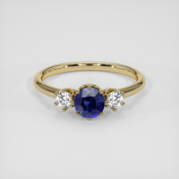 0.60 Ct. Blue Sapphire Ring, 18K Yellow Gold 1