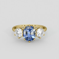 2.03 Ct. Bi Color / Parti Sapphire Ring, 18K Yellow Gold 1