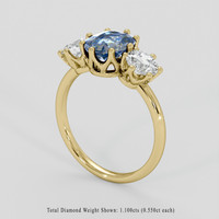 2.03 Ct. Bi Color / Parti Sapphire Ring, 18K Yellow Gold 2