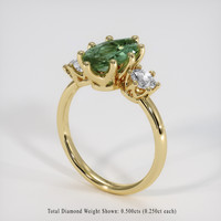 2.33 Ct. Green Sapphire Ring, 18K Yellow Gold 2