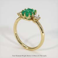 1.08 Ct. Emerald Ring, 18K Yellow Gold 2