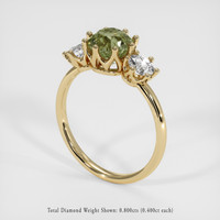 2.92 Ct. Greenish Brown Sapphire Ring, 18K Yellow Gold 2