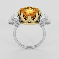6.65 Ct. Golden Orange Hessonite Garnet Ring, 14K Yellow & White 3