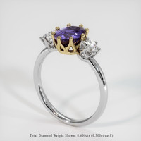 2.28 Ct. Color Change Sapphire Ring, 14K Yellow & White 2