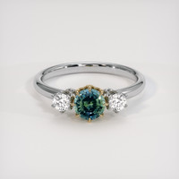 0.61 Ct. Bluish Green Sapphire Ring, 14K Yellow & White 1