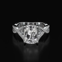 3.29 Ct. White Sapphire Ring, Platinum 950 1