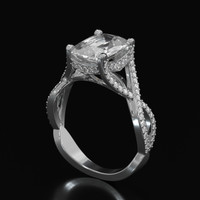 3.29 Ct. White Sapphire Ring, Platinum 950 2