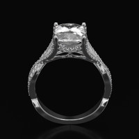 3.29 Ct. White Sapphire Ring, Platinum 950 3