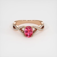 1.02 Ct. Reddish Pink Sapphire Ring, 14K Rose Gold 1