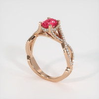 1.02 Ct. Reddish Pink Sapphire Ring, 14K Rose Gold 2