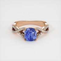 2.06 Ct. Blue Sapphire Ring, 14K Rose Gold 1